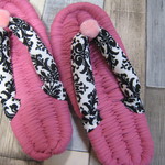 布ぞうり：ダマスク２４ｃｍ（cherry pink)