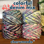 #283 colorful denim mix 引き揃え糸 4玉セット