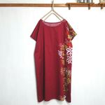 夏　の　赤い　ワンピース　～　浴衣柄　コットン　膝丈ワンピース