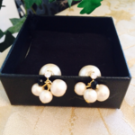 black&white cotton peal ピアス