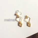 【再販4】ダブルひし形ピアス*イヤリング*ノンホールピアス*