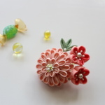COP様オーダー　桜色半くす桜桃色花よせ　つまみ細工