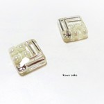 ステンレスピアス　pearl＆silverbeads　樹脂ピアス　樹脂ノンホールピアス