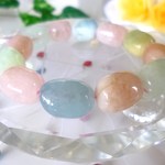 ☆幸運のキャンディ☆可愛いカラフル☆パステルミックス☆マルチカラーアクアマリン☆ミックスベリル♪　☆大粒タンブル☆　☆１６ｃｍ☆