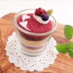【再販】羊毛フェルト グラスケーキ　ピンクッションにも