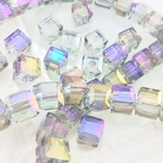 6mm20個【インディゴ】ガラスキューブビーズ 
