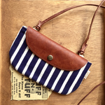 横長ポシェット(紺ストライプ)