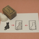 猫のミニフレームと重ね押し用猫のセット