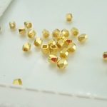 50個＊多面カットのメタルビーズ＊スペーサー＊ロンデル＊ゴールド＊3mm