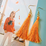 タッセルピアス - orange -