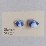 blue×cut刺繍ピアス