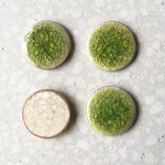 磁器ラウンドクラックカボション ペリドット 20mm 4こ