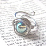 ☆グリーンオーラ水晶リング☆silverフリー