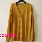 キラッと☆三日月ボタンのカーディガン♪（マスタード）