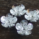silver flower  C 花のビーズ 4個セット