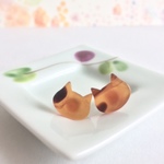 🌸キャット チタンピアス・べっ甲