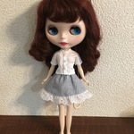 22センチドール ミニフレアースカート ヒッコリー