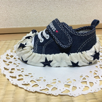 [再販5] 靴カバー☆スター紺×白