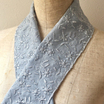 再販 コットンの洗える半衿（ミヤコワスレ＊水色）