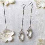 クリスタルカット シルバーロングチェーンピアス♡イヤリング