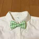 蝶ネクタイ  黄緑チェック