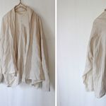 ラミーリネン▼アイボリー色のショールカーデ▼フリー