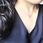 Zirconia Open Sircle Gold Charm Necklase