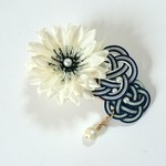 水引とお花のヘアクリップ
