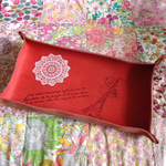＊新春sale＊ヌメ革トレイ くすんだレッド