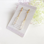 【再販】かすみ草の大人可愛いロングイヤリング/ピアス