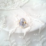 勿忘草の花柄オーバルリング