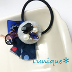 13.Walnut button＊くるみボタン＊ヘアアクセサリー＊ヘアゴム＊ビジュー＊リボン