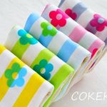 🌼 ストライプ＆フラワー♪ 🌼 ふわふわ&やわらかな８重ガーゼ ハンカチ♪５枚セット