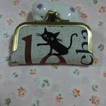☆がま口  印鑑ケース ☆お手をしてる ねこちゃん