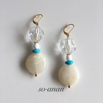 ホワイト大ぶりピアス