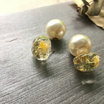 ドライフラワー パールキャッチピアス