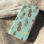 【手帳型】名入れ♪ アロハパイン ALOHA PINE★iPhone&Android スマホケース BLUE