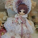 *～パープル*フラワー～* ミニスウィーツドール*オビツ11*ドレスset