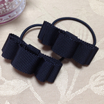 【再販3】お受験にも使える子供用ヘアゴム(2個セット) Black