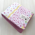 □674 Pile In Gauze ふわとろ大判ハンカチ Flower Stripe