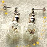 ガラスボトルピアス✴︎ウォーターバブル バタフライB 雪の女王