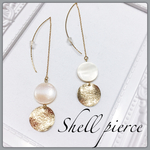 シェルピアス♡ゴールド♡揺れ感♡アメリカンピアス