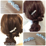 シャンパンシルバーたっぷりパールヘアコーム♡