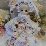 *～うさみみ＊パープル*ローズ～* ミニスウィーツドール*オビツ11*ドレスset