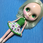 ブライス、リカちゃん、ホルターネックワンピ、グリーン