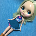 ブライス、リカちゃん、ホルターネックワンピ、ブルー