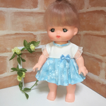 ブルーワンピース/パンツ付き【メルちゃん用】