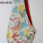 RiceBAG　地上絵（キナリ×カラフル）：内ポケット付き