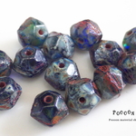 8mm  deep sapphire イングリッシュカット チェコビーズ 10個
