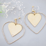 【限定】Wハートとスワロフスキー♡　ゆれるピアス/樹脂ノンホールピアス（イヤリング）